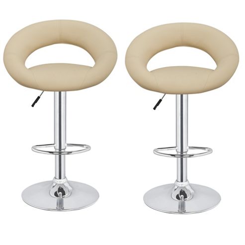 Image of Homegear M3 Sorrento Adjustable Chrome Swivel Bar Chair/stool X2 (cream)