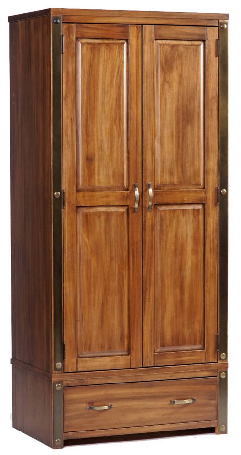 Image of Core Products Forge Fg381 Antique Brown 2 Door 1 Drawer Wardrobe