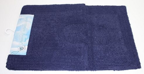 Image of Dandy Pedestal Navy Blue Bath Set - 80cm X 50cm