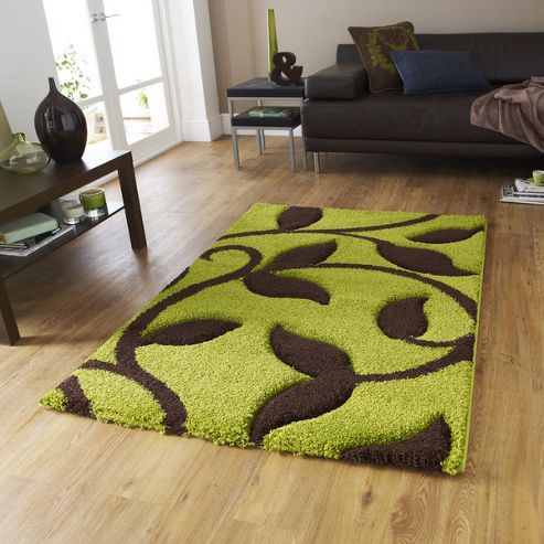 Image of Oriental Carpets & Rugs Fashion Carving 7647 Green/brown Rug - 120cm X 170cm