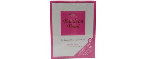 Image of Basildon Bond Small Writing Pad 40 Sheets Pink 100105359