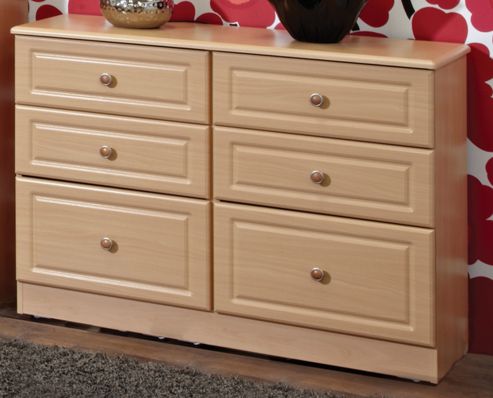 Image of Welcome Furniture Pembroke 6 Drawer Midi Chest - Beech