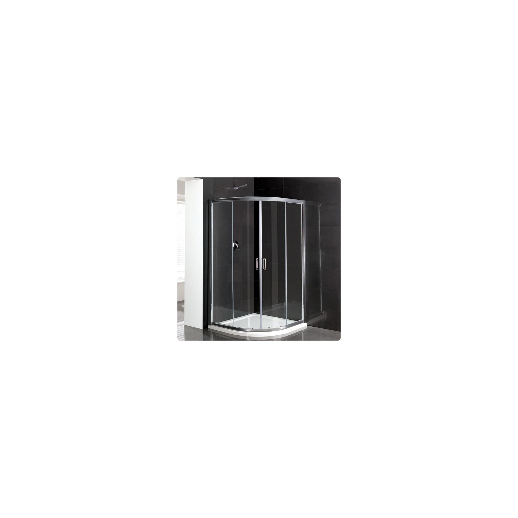 Duchy Elite Silver Quadrant Shower Enclosure 800mm, Standard Tray, 6mm Glass at Tesco Direct