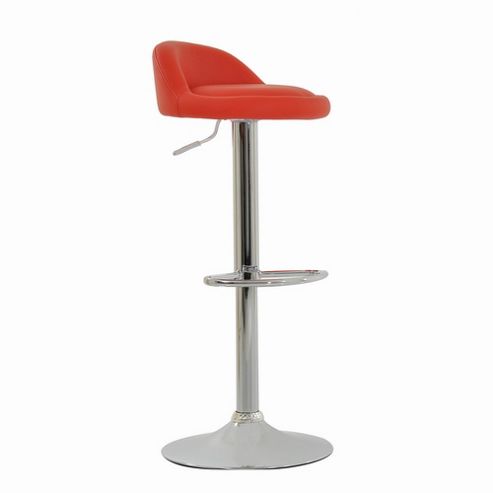 Image of Tempo Red Faux Leather Bar Stool