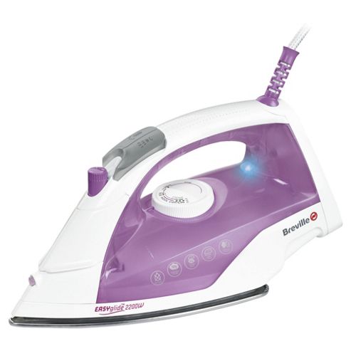 Image of Breville Vin304 Stainless Steel Plate Steam Iron - White & Plum