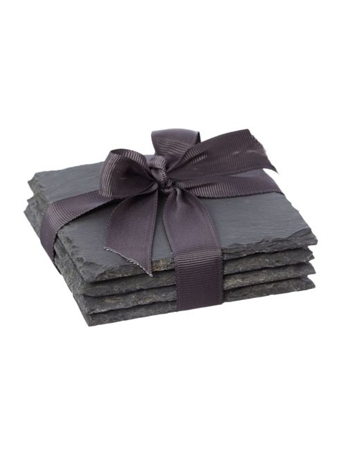 Image of Linea Slate Heart Coasters Set Of 4