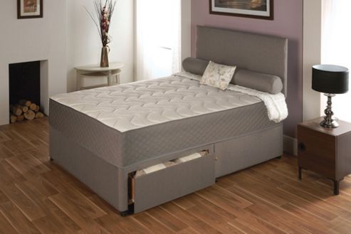 Image of Vogue Beds Memory Touch Pocket Serenity 2000 Platform Divan Bed - Double / 2 Drawer