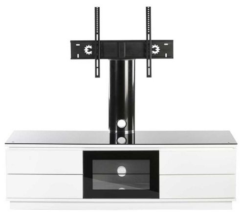 Image of Mmt P+1500 High Gloss White And Black Cantilever Tv Cabinet
