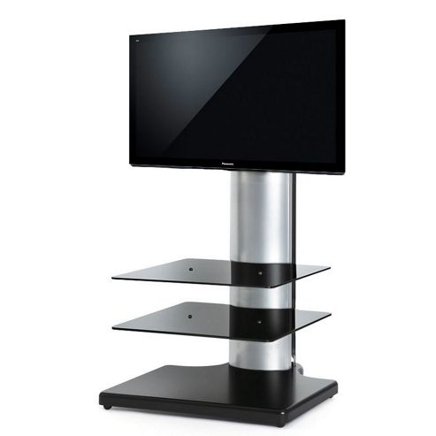 Image of Off The Wall Black And Silver Tv Stand For Tvs Up To 32 Inch