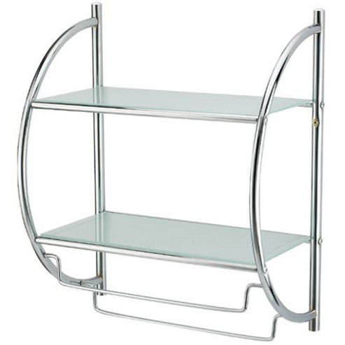 Image of Techstyle Two Tier Metal Wall Shelf / Towel Rail