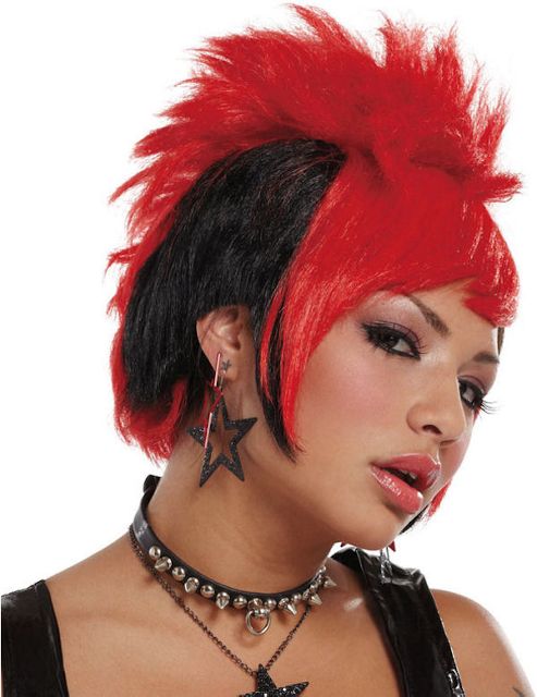 Image of Black/red Punky Wig