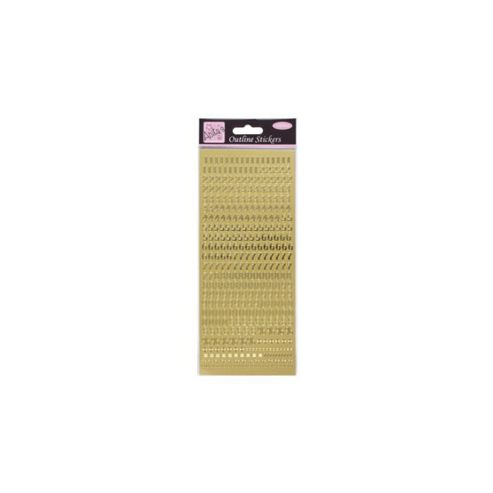 Image of Outline Stickers Small Numbers Gold