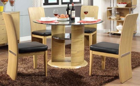 Image of Jual Jf603 Oak Dining Table And 4 Chairs
