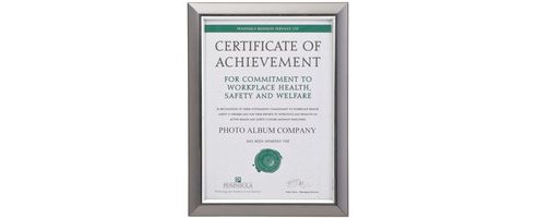 Image of Photo Album Company Premier Certificate Frame A4 Smoke With Silver Inlay Pela4smk-ng