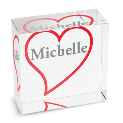 Image of Personalised Red Love Heart Medium Crystal Token