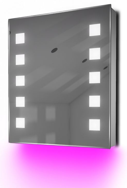 Image of Ambient Bathroom Mirror Cabinet With Sensor & Internal Shaver Socket K130p