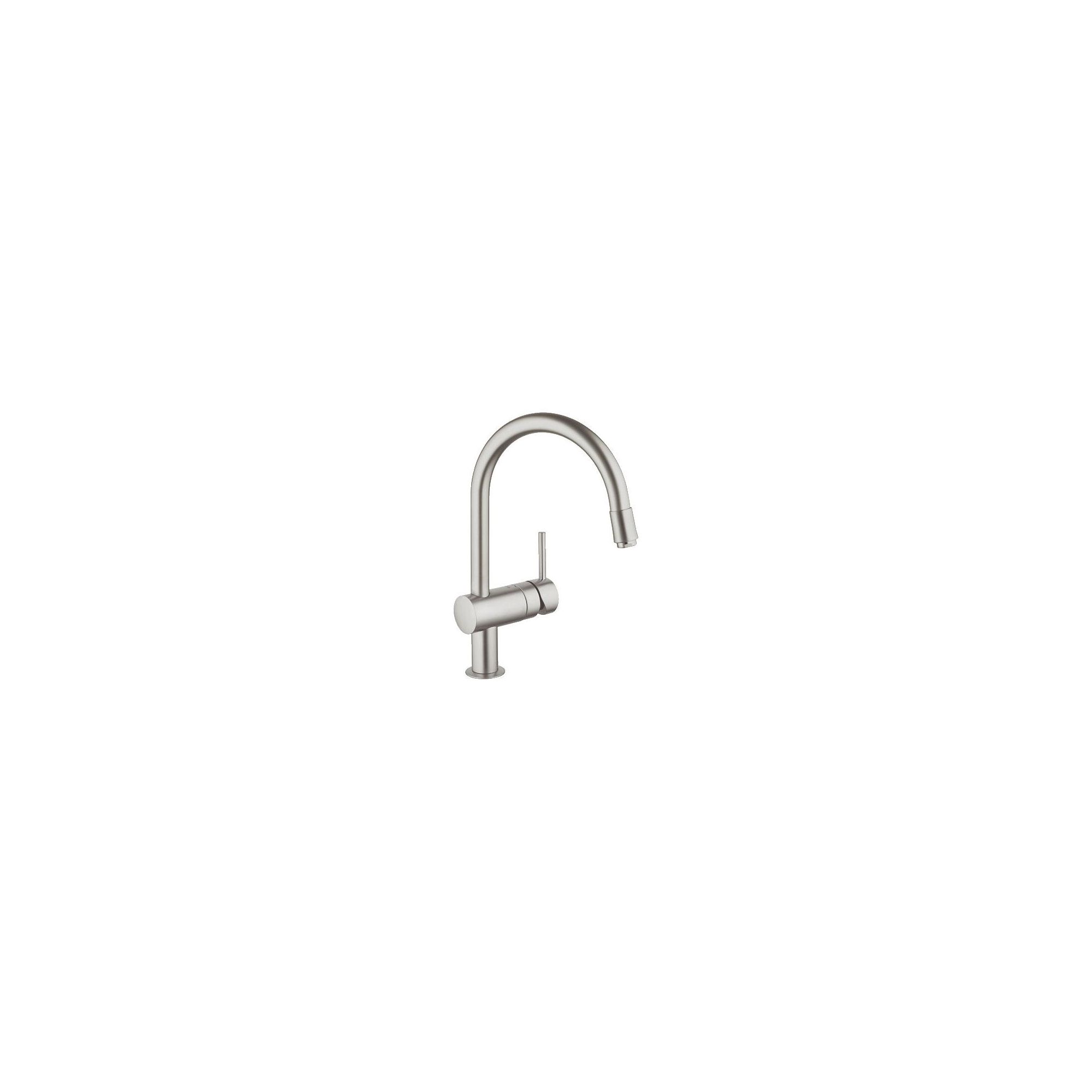 Grohe Minta Mono Sink Mixer Tap, Pull-Out C-Spout, Single Handle, SuperSteel at Tesco Direct