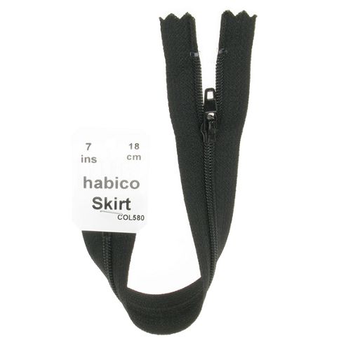 Image of Skirt Zip - 18cm - Black