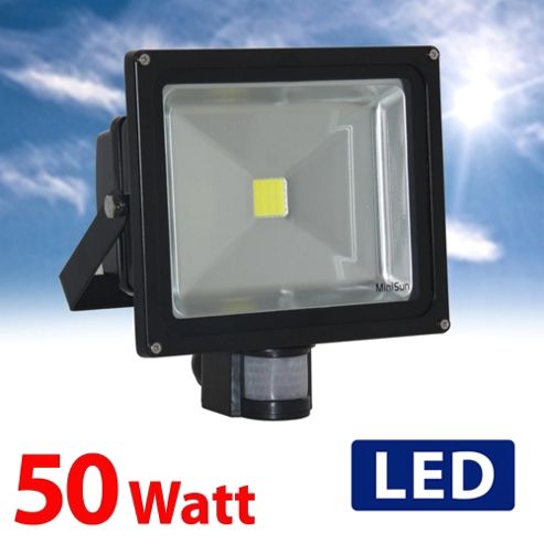Image of Minisun Ip65 High Powered 50w Daylight Led Floodlight With Pir Sensor