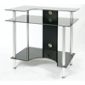Jual Furnishings Small Computer Desk with Black Glass