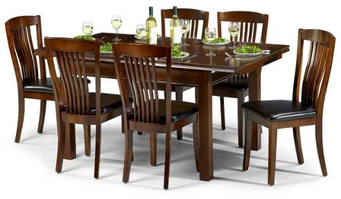 Image of Julian Bowen Canterbury Mahogany Dining Set With 6 Chairs