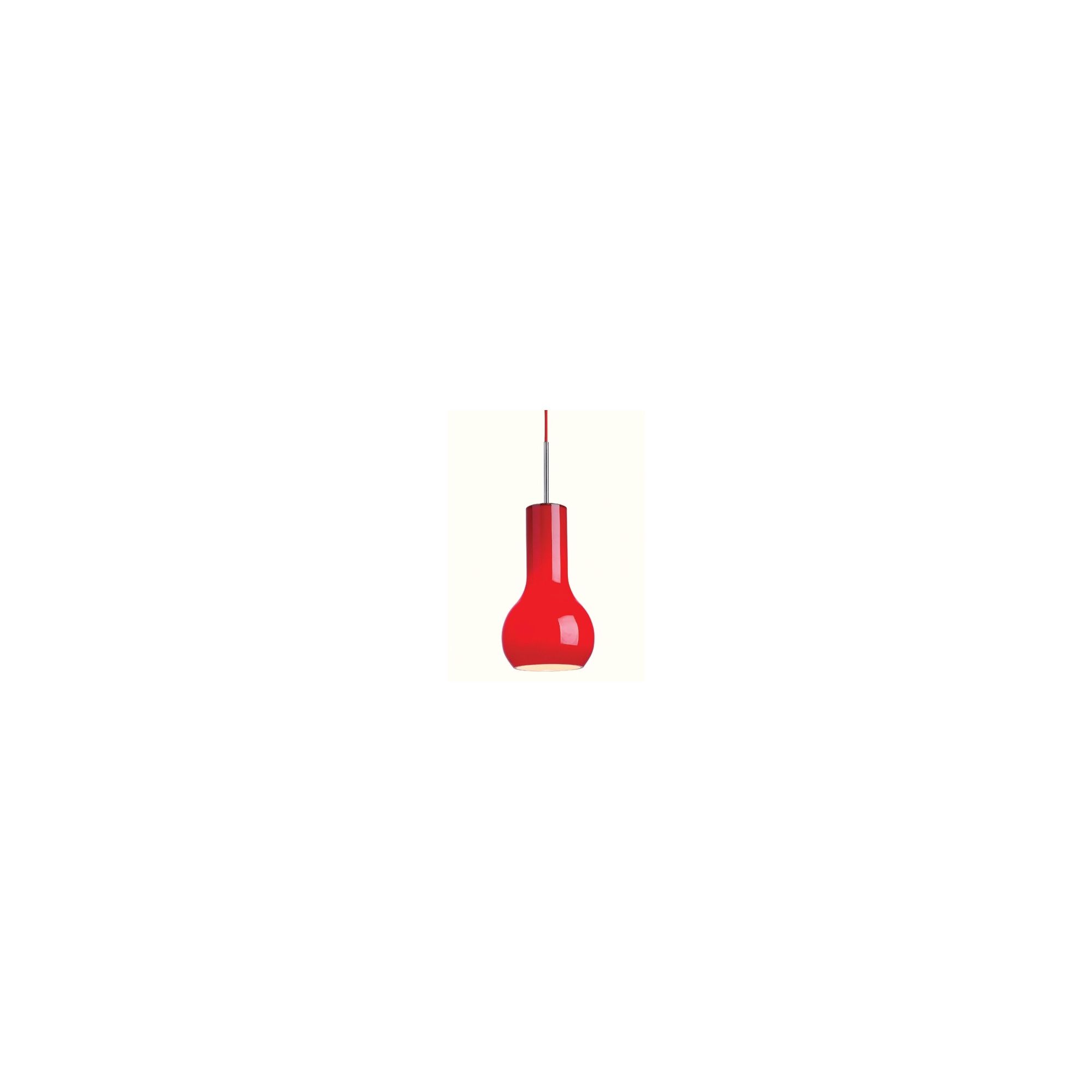 Firstlight Pendant In Brushed Chrome With Red Glass