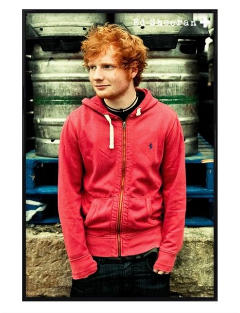 Image of Gloss Black Framed Ed Sheeran Red Sweater Poster