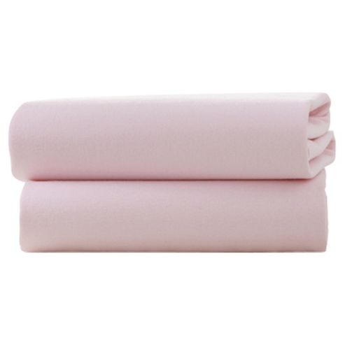 Image of Clair De Lune Fitted Cotton Interlock Sheets - Cot Bed (pink)