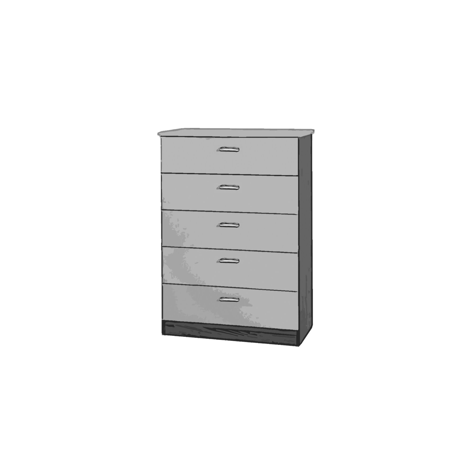 Welcome Furniture Mayfair 5 Drawer Chest - Black - Ebony - Black at Tesco Direct