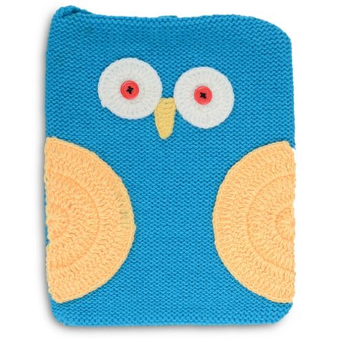 Image of Quirky Character Knitted Ipad Cover - Blue Owl
