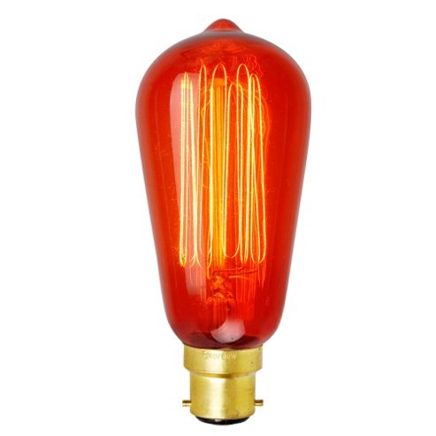 Image of Squirrel Cage Bulb Bc Cap 60w Red
