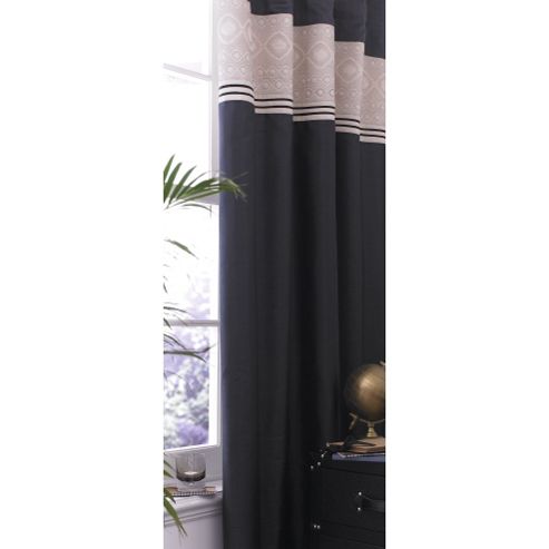 Image of Catherine Lansfield Home Signature Luxury Geo Curtains Natural 168cm Wide X 183cm Drop (66x72 Inches)