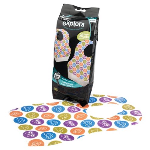 Image of Tommee Tippee Explora 20 Disposable Bibs