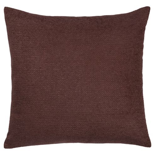 Image of Texture Chenille Large Cushion, Chocolate
