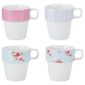 Tesco English Rose Set of 4 Porcelain Stacking Mugs