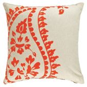 F&F Home Paisley Devore Cushion, Orange