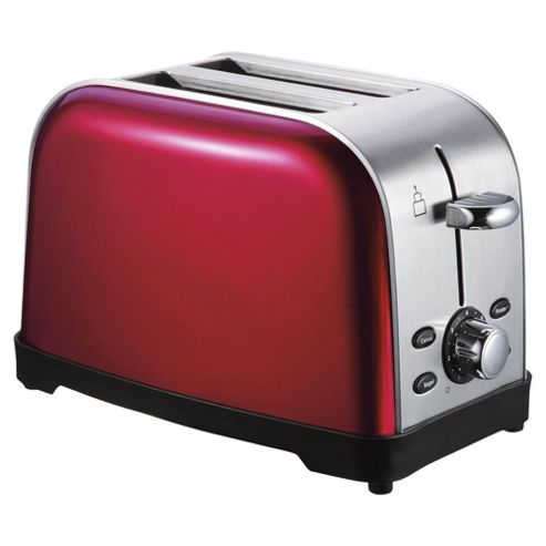 Image of Tesco 2 Slice Ss Toaster - Red