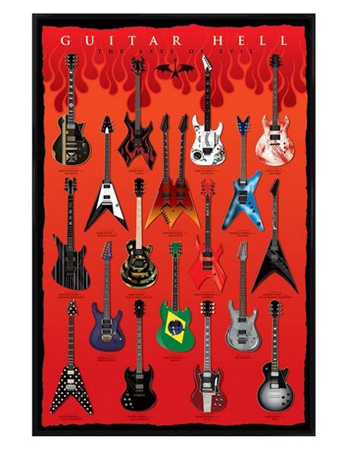 Image of Guitar Hell Gloss Black Framed The Axes Of Evil Poster