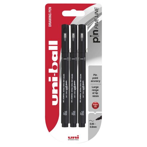 Image of Uni Pin Fine Line Markers 3 Pack