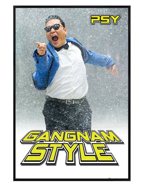 Image of Gangnam Style Gloss Black Framed Psy In The Snow Poster