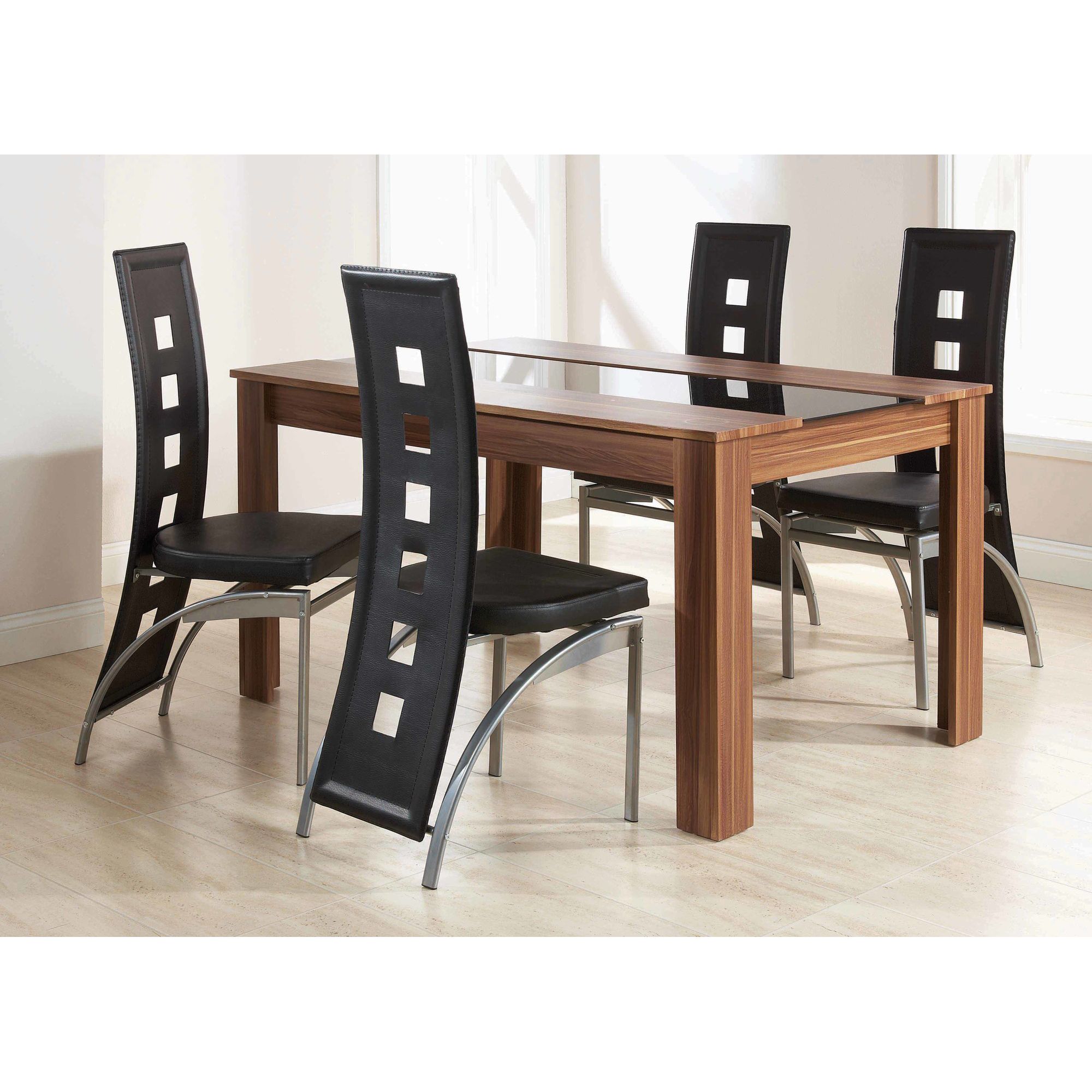 Elements Hudson 5 Piece Dining Set - Walnut/Black at Tesco Direct