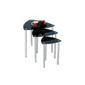 Diva Black Glass and Chrome Nest of Tables