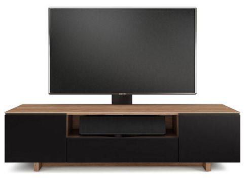 Image of Bdi Luxury Nora Slim Gloss Natural Walnut Tv Cabinet