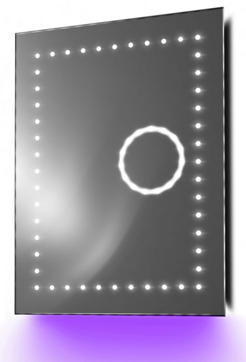 Image of Bathroom Clock Mirror With Underlighting, Bluetooth, Demist & Sensor K101uaud