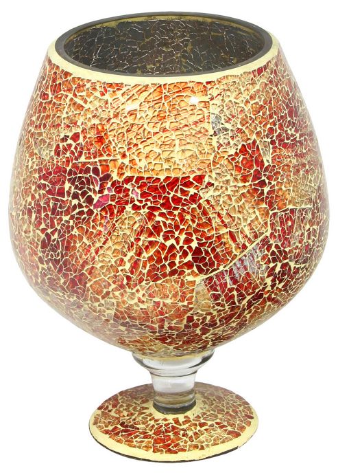 Image of Home Essence Glass Mosaic Large Hurricane - Orange