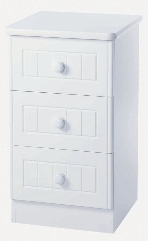 Image of Welcome Furniture Coniston 3 Drawer Chest With Locker - White