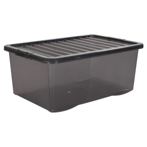 Image of Plastic Storage Box With Lid - 45l - Grey