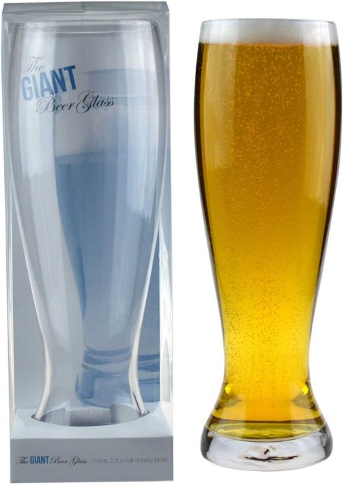 Image of Rink Drink Giant Beer Glass, Party Glass. Holds 5 Bottles / 4 Cans / 2.5 Pints
