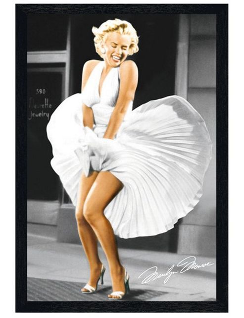 Image of Marilyn Monroe Black Wooden Framed Seven Year Itch Poster