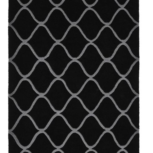 Image of Think Rugs Elements Black Tufted Rug - 150 Cm X 230 Cm (4 Ft 11 In X 7 Ft 7 In)